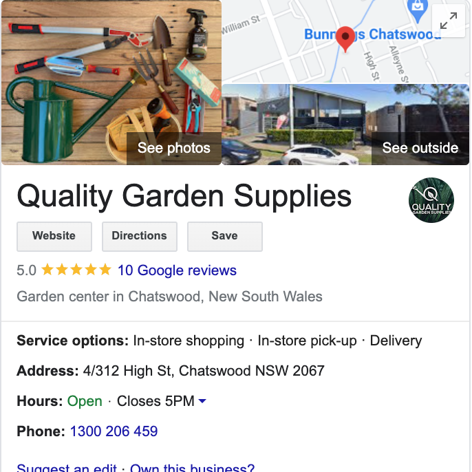 Quality Garden Supplies GMB - Gerald and Rose Website Maintenance
